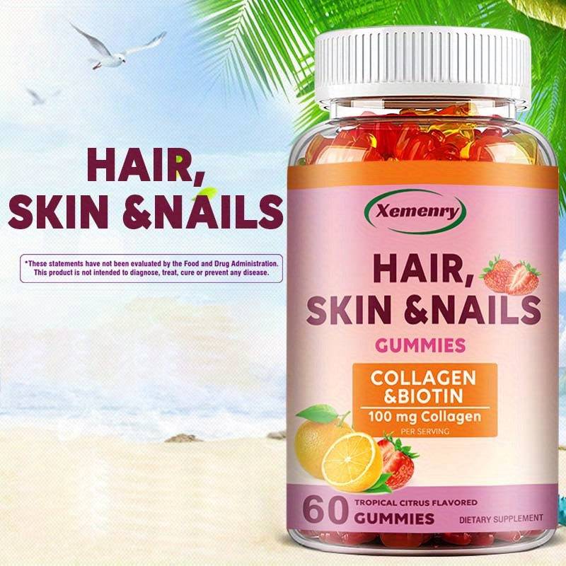 Hair Growth & Nail Strengthening Supplements - 60 Capsules with Collagen, Biotin & Vitamins BoosTelle