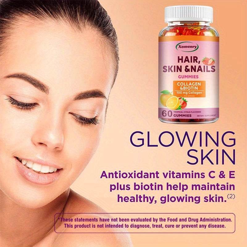 Hair Growth & Nail Strengthening Supplements - 60 Capsules with Collagen, Biotin & Vitamins BoosTelle