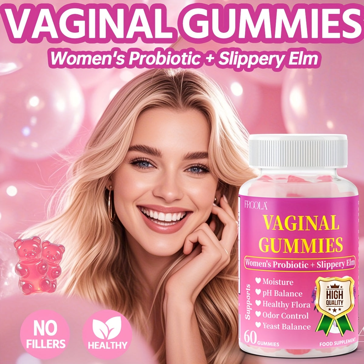 Women's Feminine Health Gummies - Natural Private Care Support with Probiotics, Fenugreek & Maca Root BoosTelle