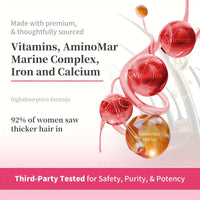 Hiplus Hair Growth Gummies - Collagen Complex, 90 Count BoosTelle