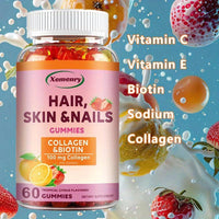 Hair Growth & Nail Strengthening Supplements - 60 Capsules with Collagen, Biotin & Vitamins BoosTelle
