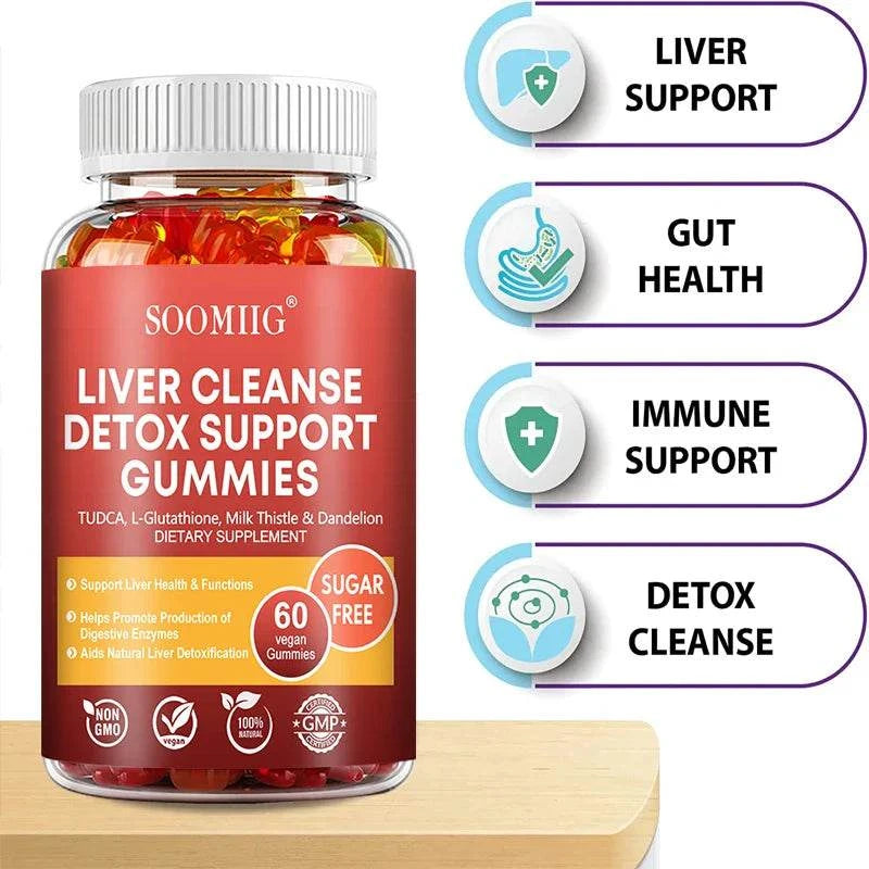 SOOMIIG Liver Cleanse Detox Gummies + Liver Nutrients with Milk Thistle Extract To Help Cleanse, Detoxify and Purify The Liver BoosTelle