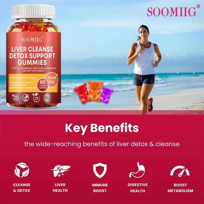 SOOMIIG Liver Cleanse Detox Gummies + Liver Nutrients with Milk Thistle Extract To Help Cleanse, Detoxify and Purify The Liver BoosTelle