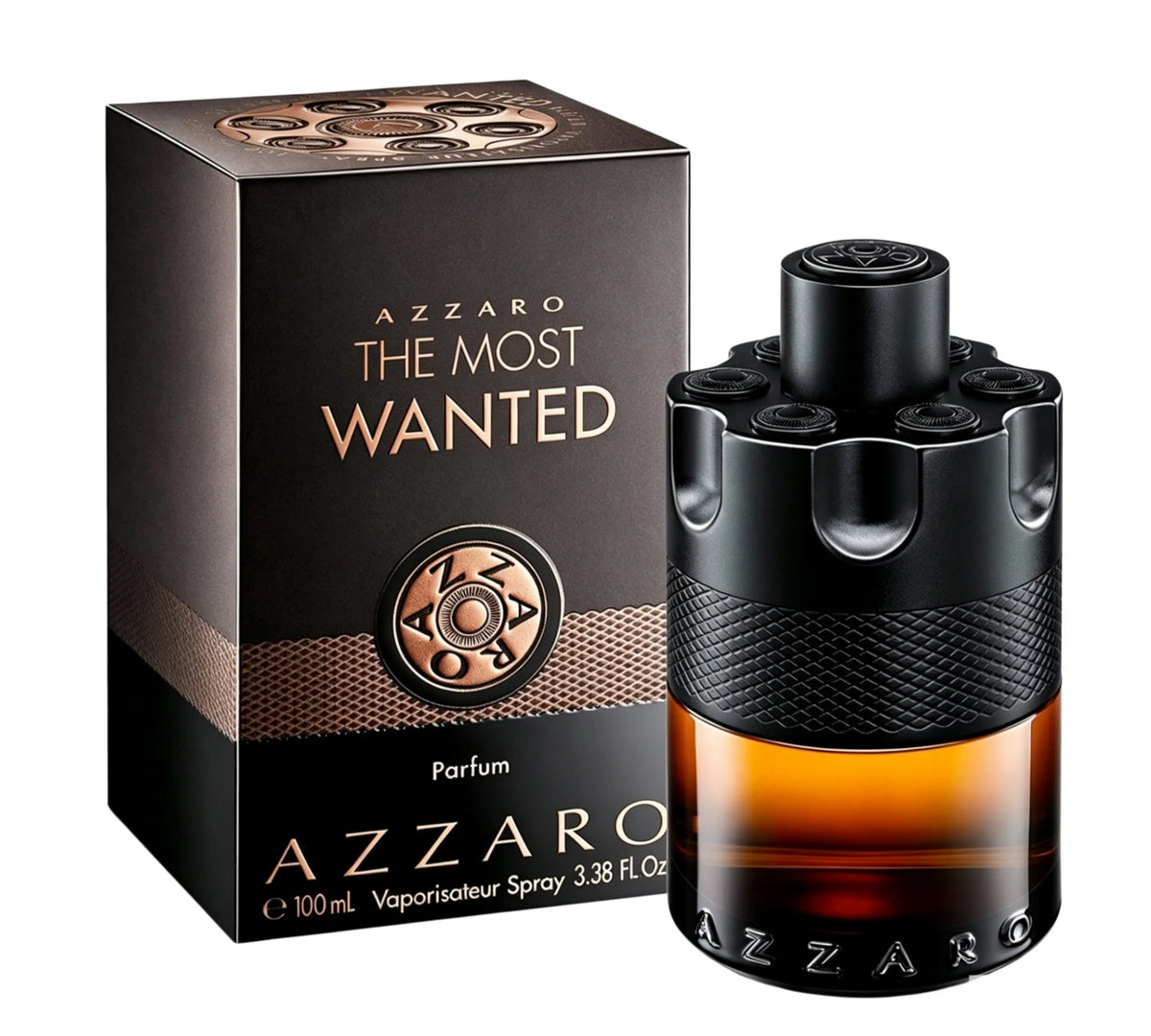 Azzaro The Most Wanted Parfum | Black-gold gun design, tobacco-amber notes, maximum longevity BoosTelle