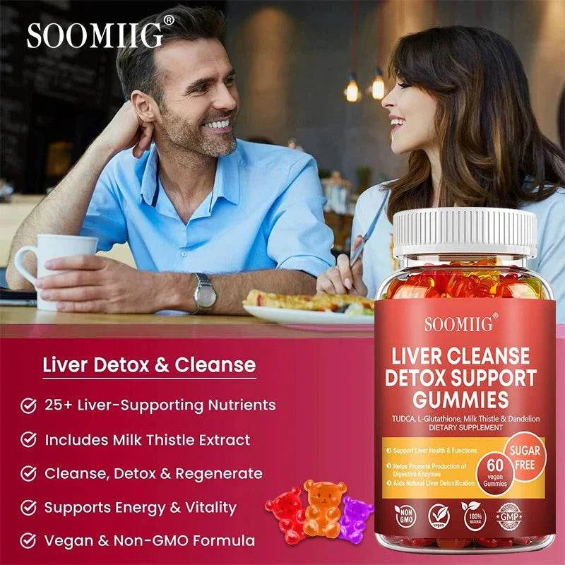 SOOMIIG Liver Cleanse Detox Gummies + Liver Nutrients with Milk Thistle Extract To Help Cleanse, Detoxify and Purify The Liver BoosTelle