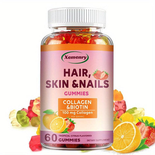 Hair Growth & Nail Strengthening Supplements - 60 Capsules with Collagen, Biotin & Vitamins BoosTelle