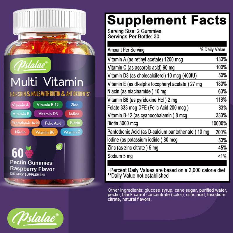 Premium Antioxidant Multivitamin - 60 Capsules for Healthy Hair, Skin, Nails & Brain Support BoosTelle
